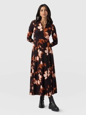 Saint + Sofia Macie Zip Up Dress Orange Aurora